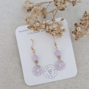 Boucles d'oreilles Achillée violet