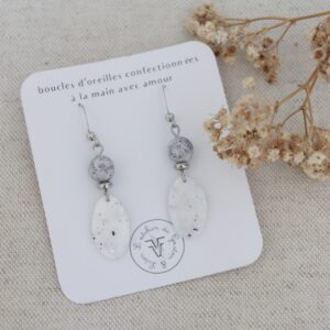 Boucles d'oreilles Heuchère gris