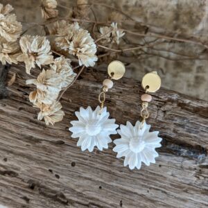 boucles d'oreilles marguerite