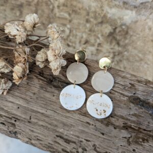 boucles d'oreilles églantine sable