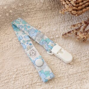 Attache tétine liberty vert d'eau