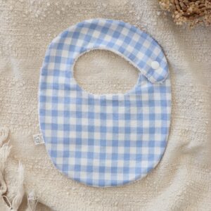 Bavoir vichy bleu ciel