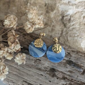 boucles d'oreilles bleuet