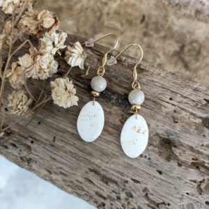 Boucles d'oreilles Heuchère écru