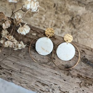 boucles d'oreilles delphinium blanc