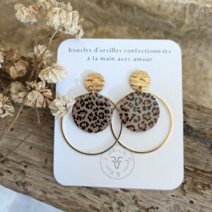 boucles d'oreilles delphinium léopard