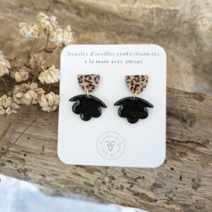 boucles d'oreilles lotus léopard