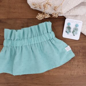 Col amovible plumetis vert d'eau