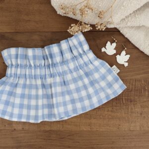 Col amovible liberty vichy bleu ciel