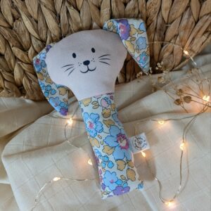 Hochet lapin liberty rose
